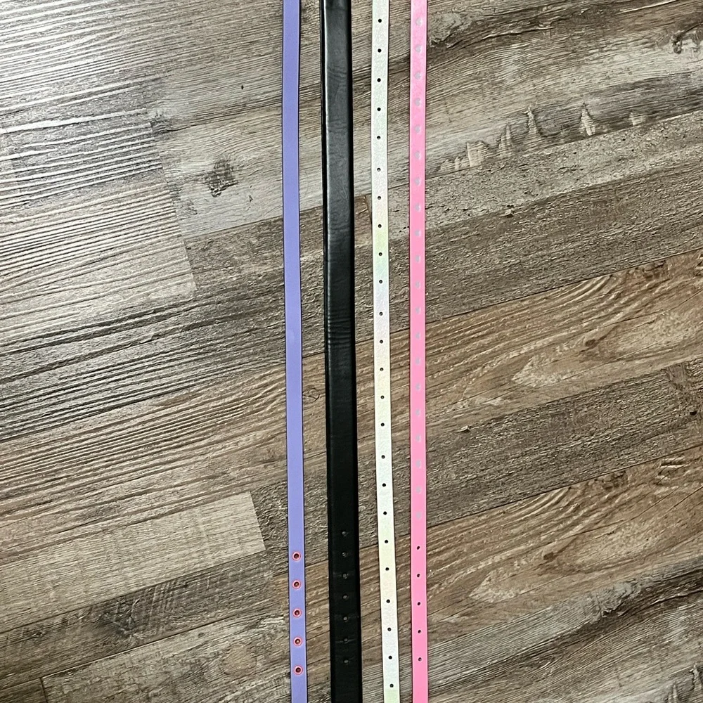 Target Kids 4-Pack Belts in Purple, Black, Pink, Light Iridescent